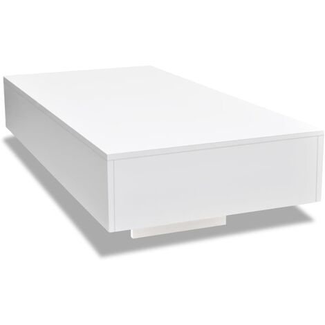 INLIFE Table basse Haute brillance Blanc (1/5)