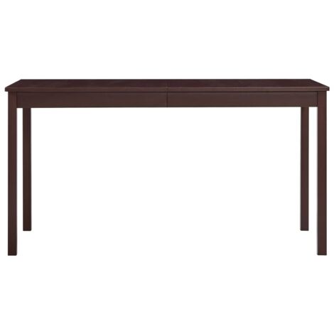 INLIFE Table de salle à manger Marron foncé 140 x 70 x 73 cm Pin (1/5)