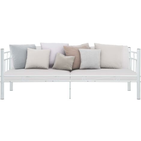 INLIFE Cadre de lit de repos Blanc Métal 90 x 200 cm (1/5)