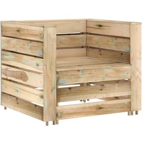 INLIFE Salon de jardin palette 2 pcs Bois de pin imprégné (1/5)