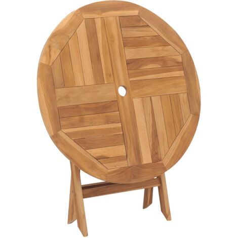 Table de jardin pliable 85x76 cm en bois de teck – Résistante aux intempéries – Facile à transporter et à ranger – Design épuré – Nova (1/5)