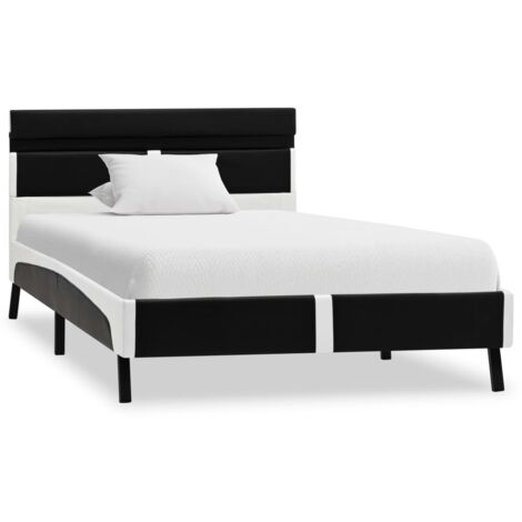INLIFE Cadre de lit avec LED Noir Similicuir 90 x 200 cm (1/5)