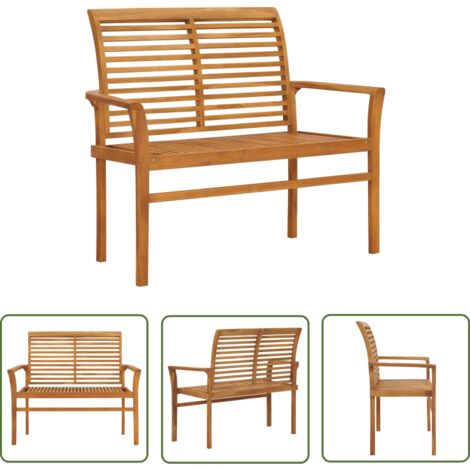 Furniture Limited - Banc de jardin 112 cm Bois de teck solide (1/5)