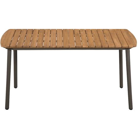 INLIFE Table de jardin 150 x 90 x 72 cm Bois d'acacia solide et acier (1/4)
