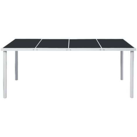 INLIFE Table de jardin 190x90x74 cm Noir Acier (1/3)
