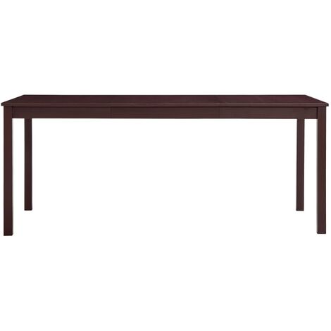 INLIFE Table de salle à manger Marron foncé 180 x 90 x 73 cm Pin (1/5)