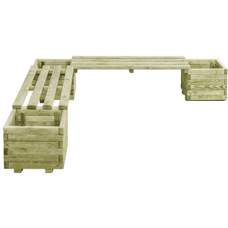INLIFE Banc de jardin à jardinières Bois de pin imprégné (1/5)