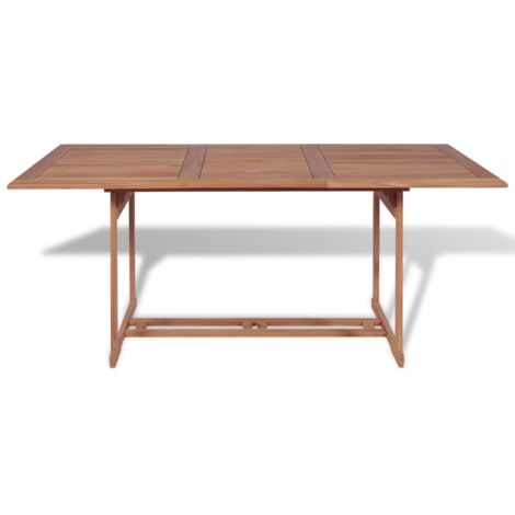INLIFE Table de jardin 180x90x75 cm Bois de teck solide (1/5)