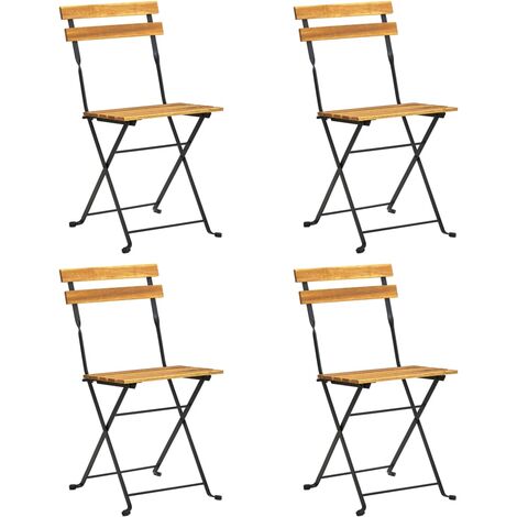 INLIFE Mobilier à dîner d'extérieur pliable 5 pcs Bois d'acacia solide (1/5)