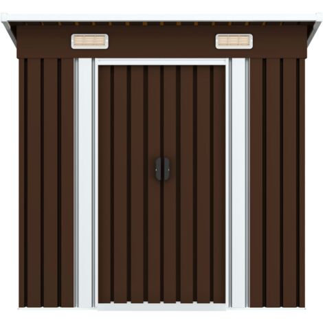 INLIFE Abri de stockage pour jardin Marron 194x121x181 cm Acier (1/5)
