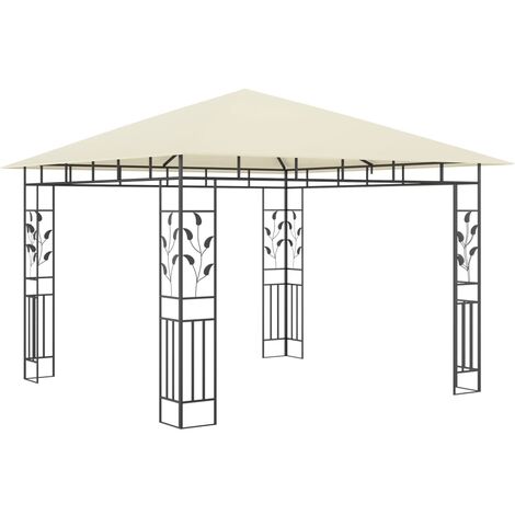 INLIFE Belvédère avec moustiquaire 3x3x2,73 m Crème 180 g/m² (1/5)