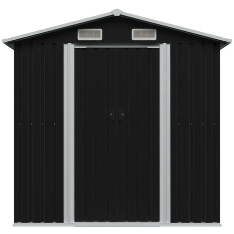INLIFE Abri de stockage pour jardin Anthracite Acier 204x132x186 cm (1/5)