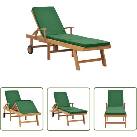 Chaise Longue Adirondack En Teck Massif - Style Montréal - Repose-pieds Réglable - Dimensions 73x86x141 Cm - Pour Terrasse, Jardin - Meuble Extérieur Durable