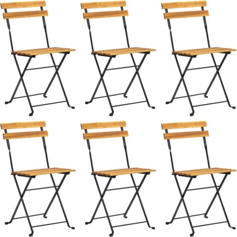 INLIFE Mobilier à dîner d'extérieur pliable 7 pcs Bois d'acacia solide (1/5)