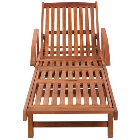 INLIFE Chaises longues 2 pcs avec table Bois d'acacia solide (1/5)