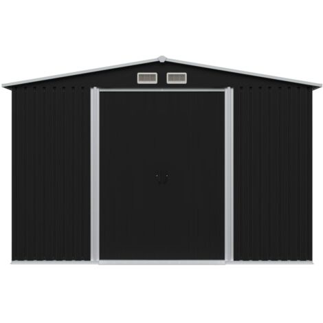 INLIFE Abri de stockage pour jardin Anthracite Acier 257x205x178 cm (1/5)