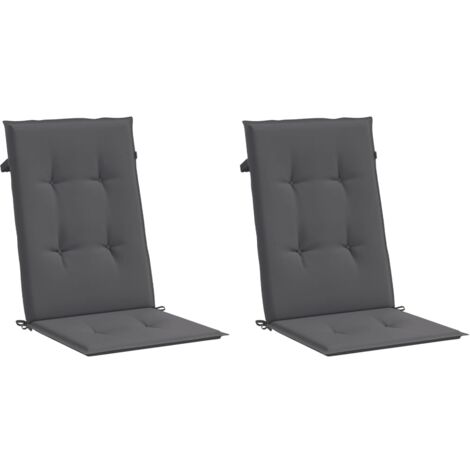 INLIFE Coussin de chaise de jardin 2 pcs Anthracite 120 x 50 x 3 cm (1/5)