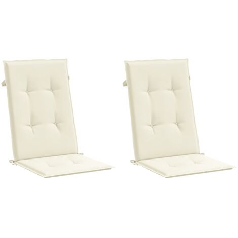 INLIFE Coussin de chaise de jardin 2 pcs Crème 120 x 50 x 3 cm (1/5)