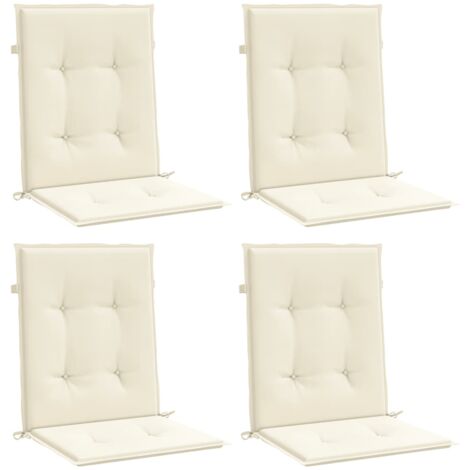 INLIFE Coussins de chaise de jardin 4 pcs Crème 100 x 50 x 3 cm (1/5)