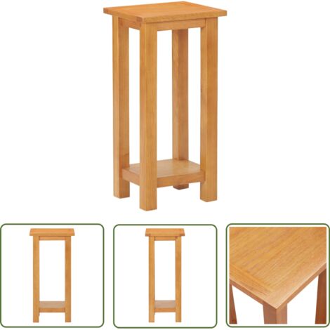 INLIFE Table d'appoint 27x24x55 cm Bois de chêne massif (1/5)