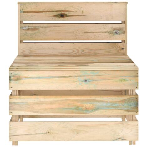 INLIFE Canapé palette de milieu de jardin Bois de pin imprégné (1/5)
