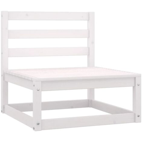 INLIFE Canapé central de jardin coussins anthracite Blanc Pin massif (1/5)