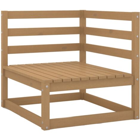 INLIFE Canapé d'angle de jardin avec coussins crème Bois de pin massif (1/5)