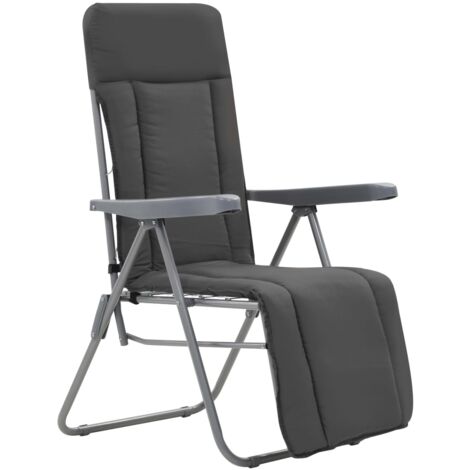 INLIFE Chaises pliables de jardin avec coussins 2 pcs Gris (1/5)