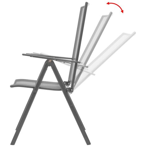INLIFE Chaises empilables de jardin 2 pcs Acier Gris (1/5)