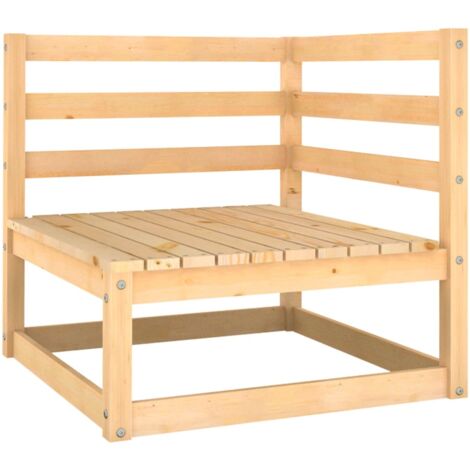 INLIFE Canapés d'angle de jardin 2pcs avec coussins Bois de pin massif (1/5)