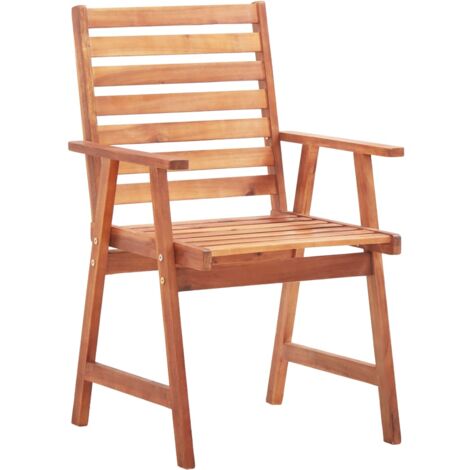 INLIFE Chaises de salle à manger d'extérieur 3 pcs Acacia massif (1/5)