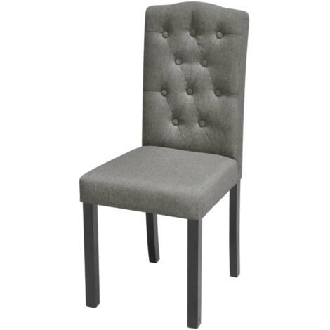 INLIFE Chaises de salle à manger 4 pcs Gris Tissu (1/5)