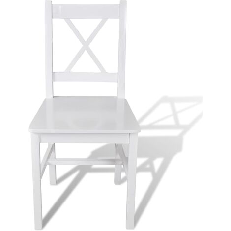 INLIFE Chaises de salle à manger 6 pcs Blanc Pinède (1/5)