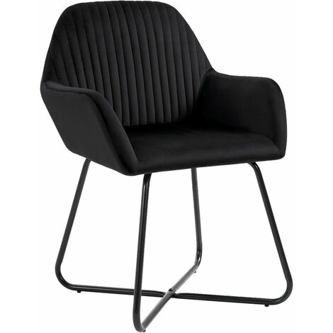 INLIFE Chaises de salle à manger 4 pcs Noir Velours (1/5)