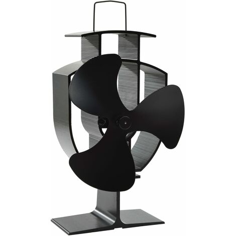 INLIFE Ventilateur de poêle alimenté par chaleur 3 pales Noir (1/5)