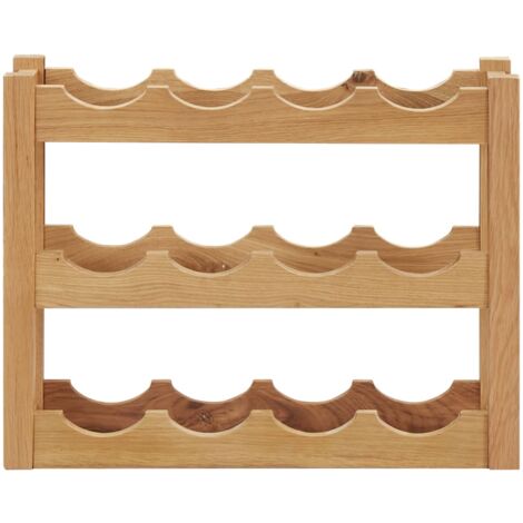 INLIFE Casier à bouteilles 12 bouteilles 47x21x36 cm Bois de chêne (1/5)
