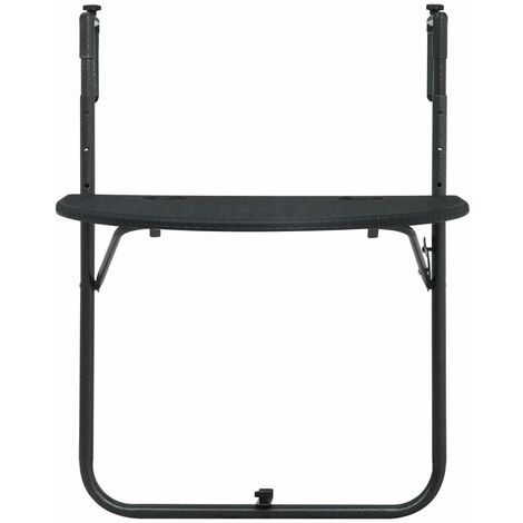 INLIFE Table de balcon Noir 60x64x83,5 cm Plastique Aspect de rotin (1/5)