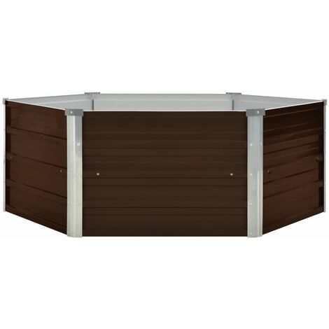 INLIFE Jardinière surélevée Marron 129x129x46 cm Acier galvanisé (1/5)