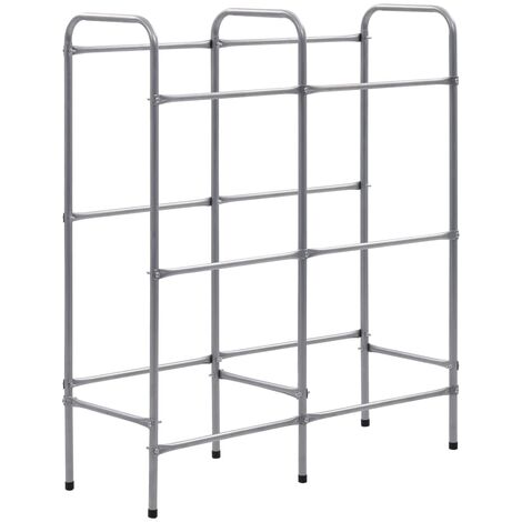 INLIFE Étagère de rangement pour 6 caisses Argenté 96x33x116 cm Acier (1/5)