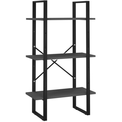 INLIFE Étagère de rangement Gris 60x30x105 cm Aggloméré