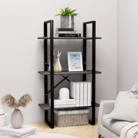 INLIFE Étagère de rangement Gris 60x30x105 cm Aggloméré