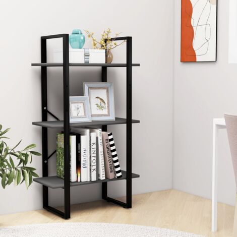 INLIFE Étagère de rangement Gris 60x30x105 cm Aggloméré