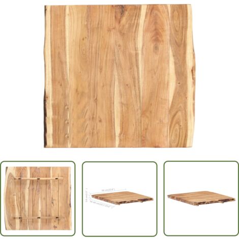 The Living Store Dessus de table Bois d'acacia massif 58x(50-60)x3,8 cm - Dessus De Table - Plateau De Table - Bois D'acacia - Meuble De Salle À Manger - Décoration Intérieure (1/5)