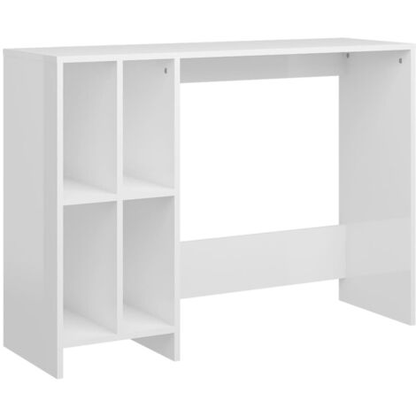 INLIFE Bureau d'ordinateur portable Blanc brillant 102,5x35x75 cm (1/5)