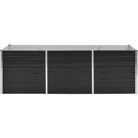 INLIFE Lit surélevé de jardin Anthracite 240x80x77 cm Acier galvanisé (1/5)