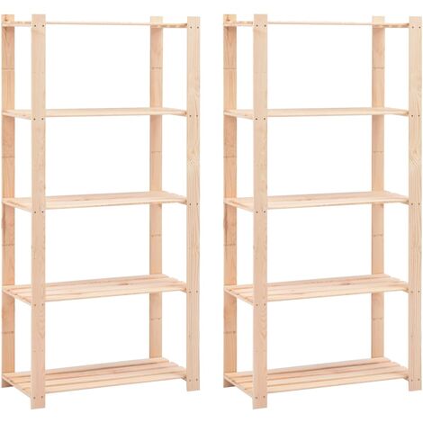 INLIFE Étagères de rangement à 5 niveaux 2 pcs 80x38x170 cm 250 kg (1/5)