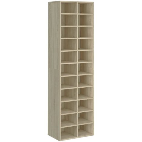 INLIFE Armoire à chaussures Chêne sonoma 54x34x183 cm Aggloméré (1/5)