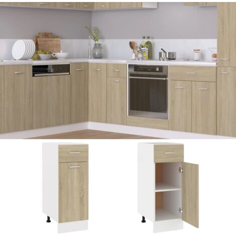 INLIFE Armoire de plancher tiroir Chêne sonoma 30x46x81,5 cm Aggloméré (1/5)