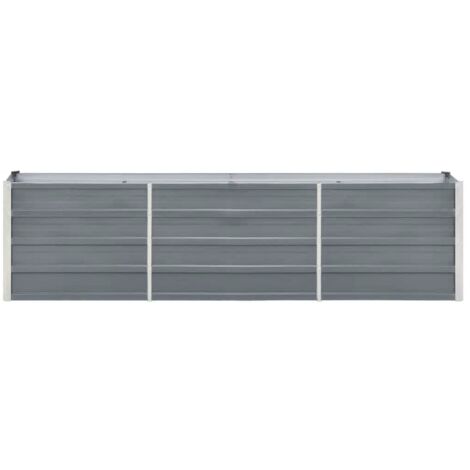 INLIFE Lit surélevé de jardin Acier galvanisé 240x40x45 cm Gris (1/5)