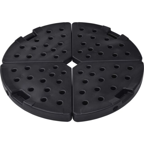 INLIFE Socle de parasol en forme d'éventail 4 pcs Noir (1/5)